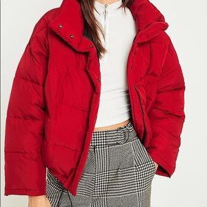 Red pillow puff urban outfitters jacket!